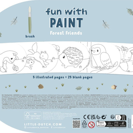 LD Verfboek Forest Friends 30 bladzijdes inclusief verf en kwast koop je bij Babywinkel