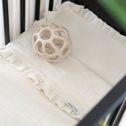 Ledikantlaken Calm warm linen - met ruffle 120x150 cm - Babywinkel - 8721052103557