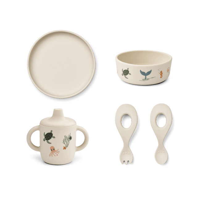 Liewood Kinderservies Set Ryle Sea Creature/Sandy koop je bij Babywinkel