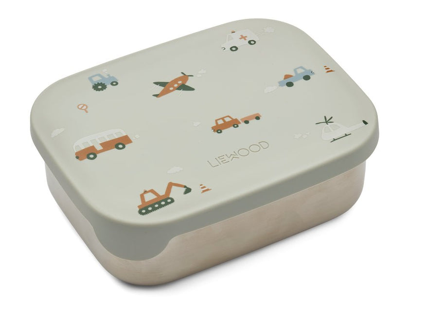 Liewood Lunchbox Arthur Vehicles/Dove Blue - Liewood - Babywinkel - 5715335086135