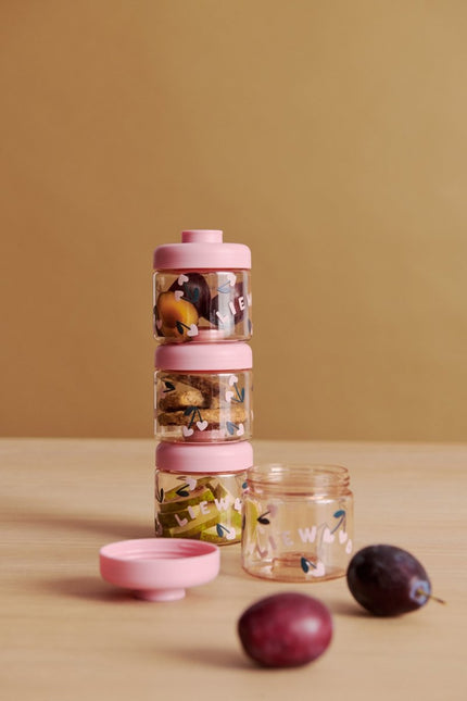 Liewood Opbergbakjes Dominique Tritan Cherry heart / Rosey 100ml 4st koop je bij Babywinkel
