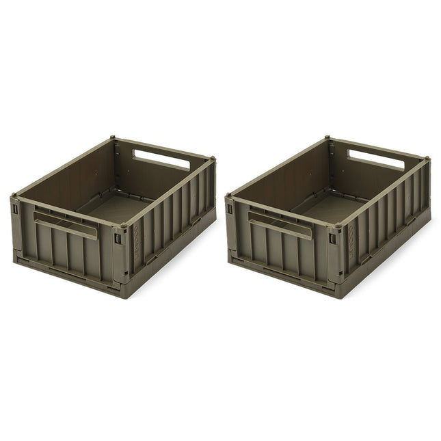 Liewood Opbergbakjes Weston Army Brown 25Cm 2St - Liewood - Babywinkel - 5715493376017
