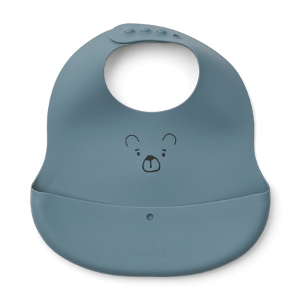 Liewood Slabbetje Ember Mr Bear dove blue / whale blue koop je bij Babywinkel