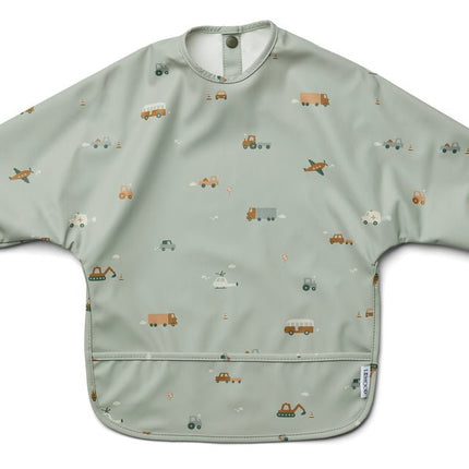 Liewood Slabbetje Merle Vehicles/ Dove Blue - Liewood - Babywinkel - 5713370962254