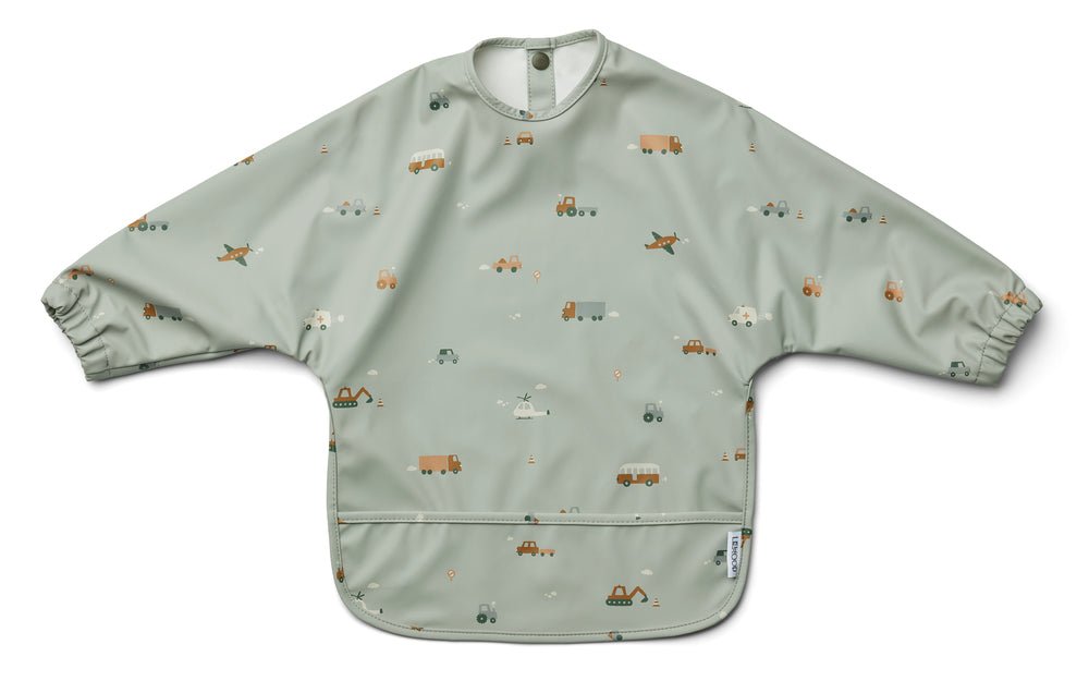 Liewood Slabbetje Merle Vehicles/ Dove Blue - Liewood - Babywinkel - 5713370962254