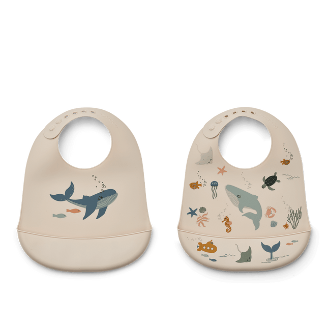 Liewood Slabbetje Tilda Sea Creature/Sandy 2St koop je bij Babywinkel