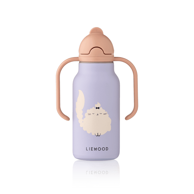 Liewood Waterfles Kimmie Cat / Warm lilac 250ml koop je bij Babywinkel