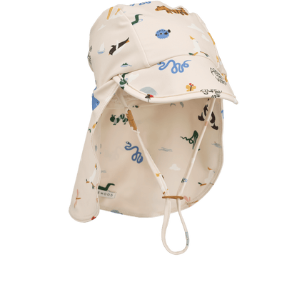 Liewood Zonnehoedje Baby Cecilia Around The World/Sandy koop je bij Babywinkel