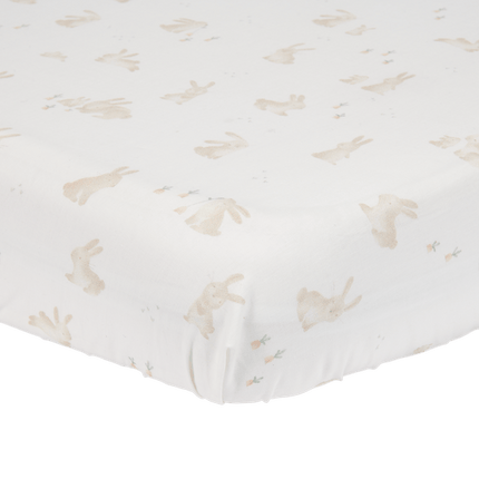 <tc>Little Dutch</tc> Lenzuolo a pieghe Culla Bianco Baby Bunny