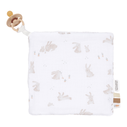 <tc>Little Dutch</tc> Coperta coccolosa Idrofila Bianca Baby Bunny 20X20Cm