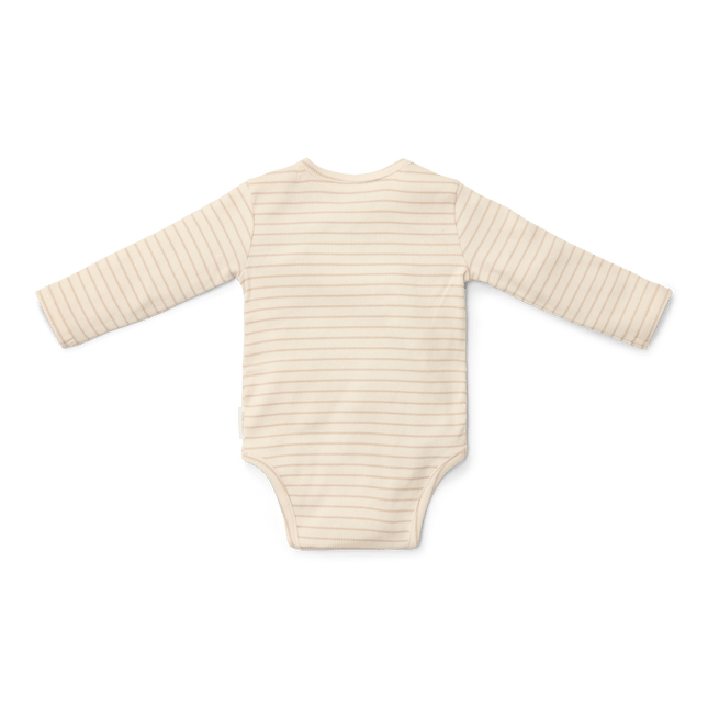 Little Dutch Overslagromper Lange Mouw Soft Beige Stripe koop je bij Babywinkel