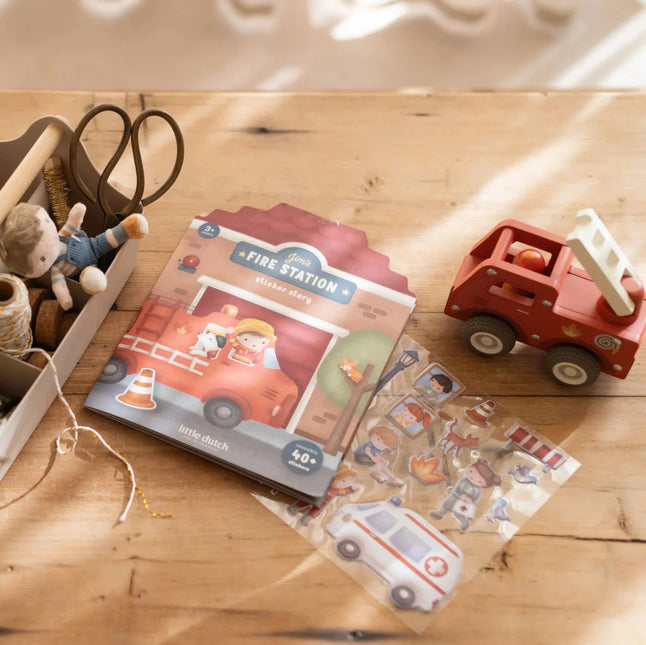 Little Dutch Stickerboek Brandweer Jim koop je bij Babywinkel
