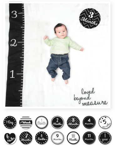 Lulujo Baby's First Year swaddle & cards set 100% katoen Loved beyond measure - Lulujo - Babywinkel - 628233455802