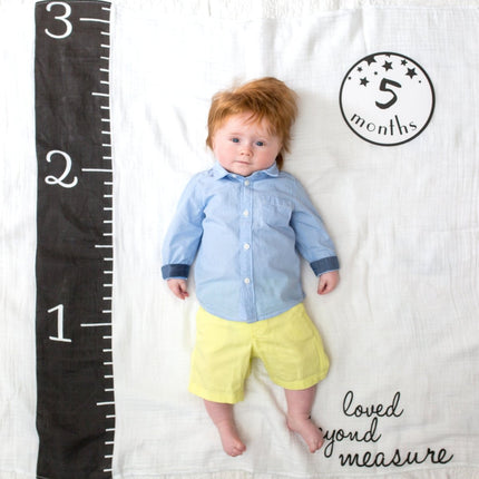 Lulujo Baby's First Year swaddle & cards set 100% katoen Loved beyond measure - Lulujo - Babywinkel - 628233455802