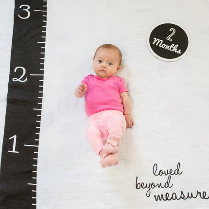 Lulujo Baby's First Year swaddle & cards set 100% katoen Loved beyond measure - Lulujo - Babywinkel - 628233455802