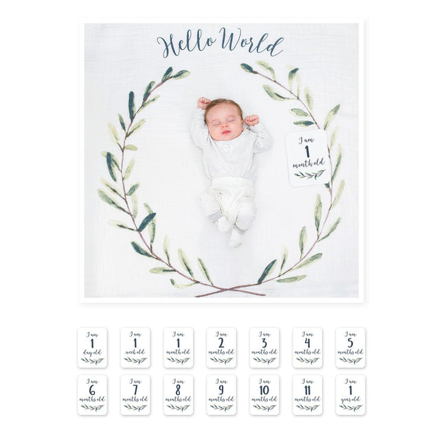 Lulujo Mijlpaalkaarten Hello World koop je bij Babywinkel