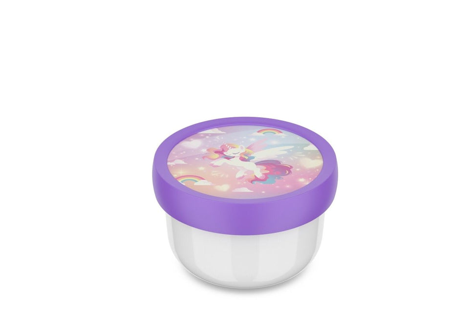 Mepal Fruitbox Campus Unicorn Glow Met Vork 300Ml - Babywinkel - 8720294056195