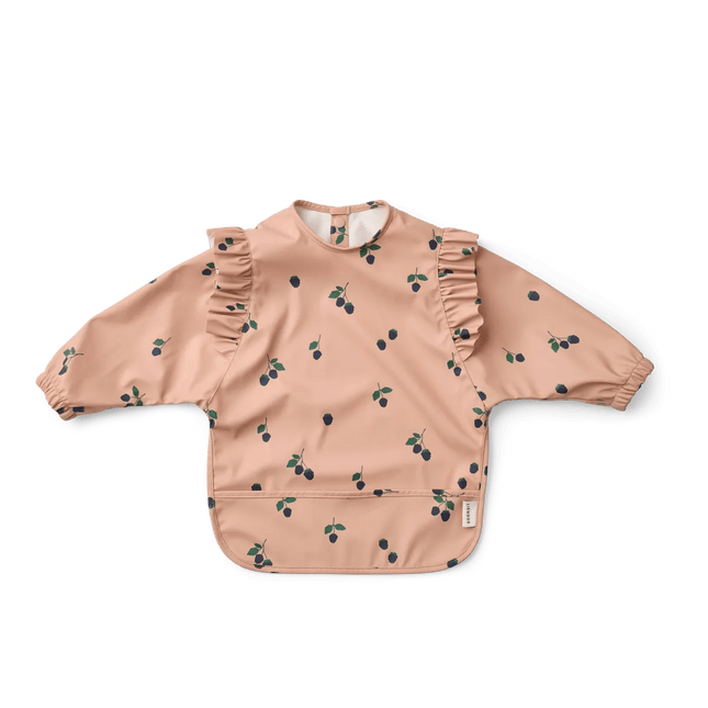 Liewood Slabbetje Merle Ruffle Berry/ Pale Tuscany koop je bij Babywinkel