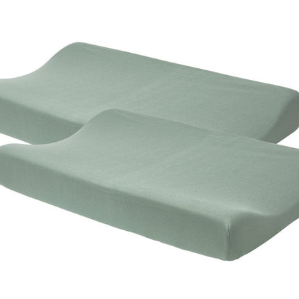 Meyco Aankleedkussenhoes Basic Jersey Stone Green 2st - Meyco - Babywinkel - 4054703862225