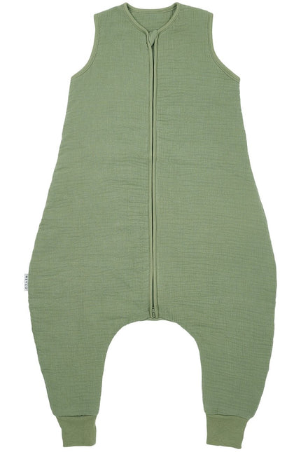 Meyco Baby Uni Baby Winter Slaapoverall Jumper Pre - Washed Hydrofiel Olive Green koop je bij Babywinkel