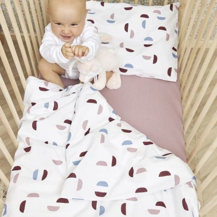 Meyco Dekbedovertrek Met Kussensloop Shapes Lilac 100X135 cm - Meyco - Babywinkel - 4054703350371