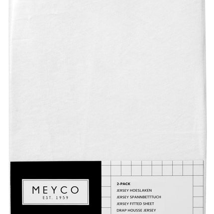 Meyco Hoeslaken Jersey 2St 50X90 Wit - Meyco - Babywinkel - 4054703634006
