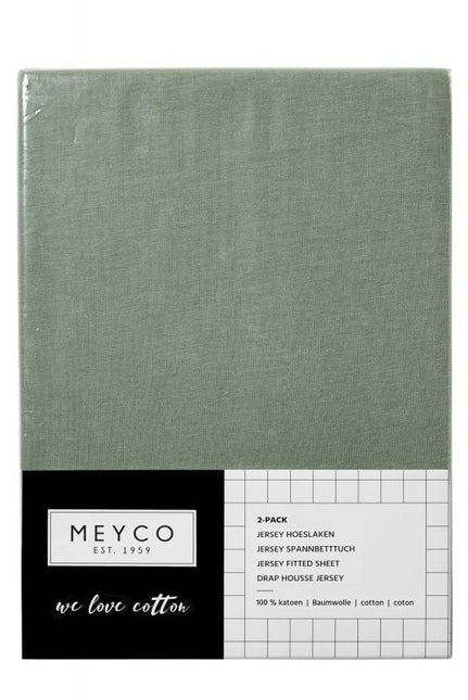 Meyco Hoeslaken Jersey Forest Green 60x120cm 2st - Meyco - Babywinkel - 4054703642322