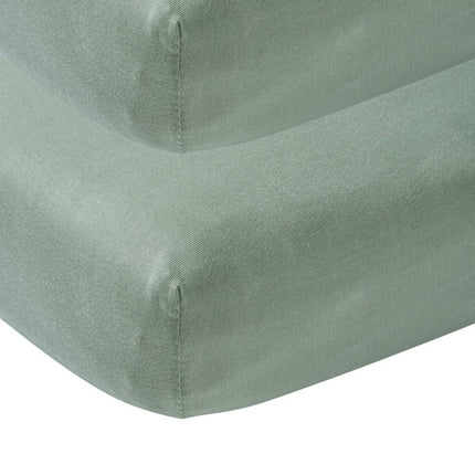 Meyco Hoeslaken Jersey Stone Green 60x120cm 2st - Meyco - Babywinkel - 4054703642223
