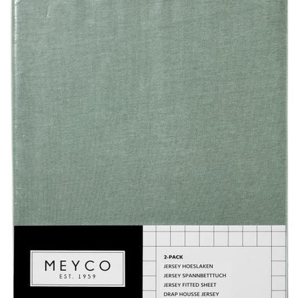 Meyco Hoeslaken Jersey Stone Green 60x120cm 2st - Meyco - Babywinkel - 4054703642223