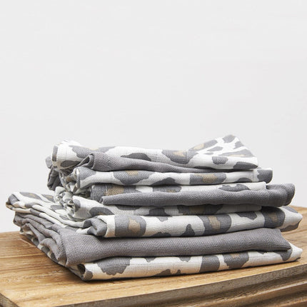 Meyco Hydrofiele Doek 3St Panter Neutral/ Grijs/Panter Neutral 100% katoen - Babywinkel - 4054703451214