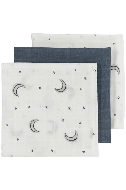 Meyco Hydrofiele Doek Moon 3 - Pack Indigo 70X70cm - Meyco - Babywinkel - 4054703152036
