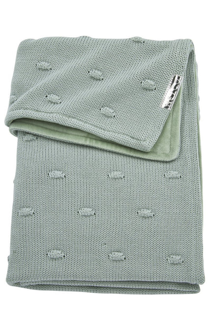 Meyco Ledikantdeken Velvet Knots Stone Green koop je bij Babywinkel