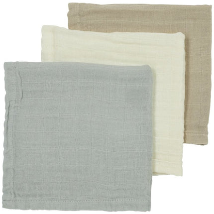 Meyco Monddoekje 3St Offwhite/Light Grey/Toffee - Meyco - Babywinkel - 4054703490657