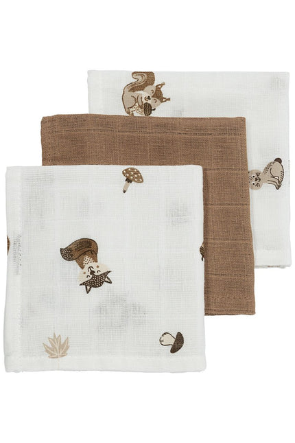 Meyco Monddoekje Animal 3 - Pack Hydrofiel Toffee 30X30cm - Meyco - Babywinkel - 4054703152029