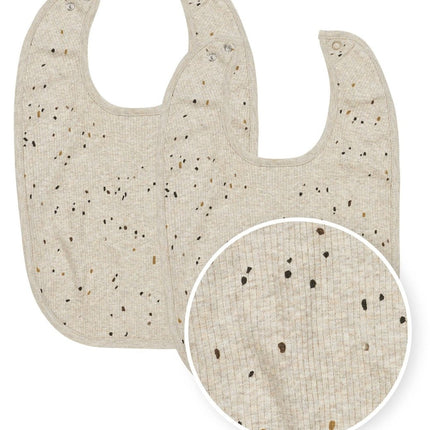 Meyco Slabbetje 2 - Pack Sand Melange Drukknoop - Meyco - Babywinkel - 4054703241839
