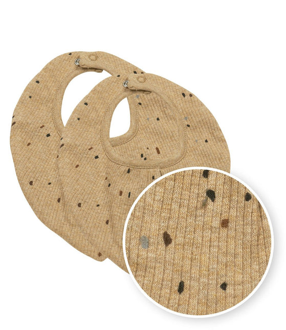 Meyco Slabbetje Rib Mini Spot 2 - Pack Toffee Melange koop je bij Babywinkel