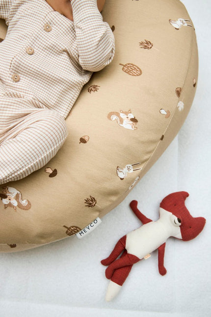 Meyco Voedingskussen Hoes Forest Animals Sand - Meyco - Babywinkel - 4054703286304