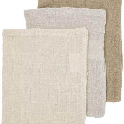 Meyco Washandje 3 - Pack Soft Sand/Greige/Taupe 20X17cm - Meyco - Babywinkel - 4054703208122