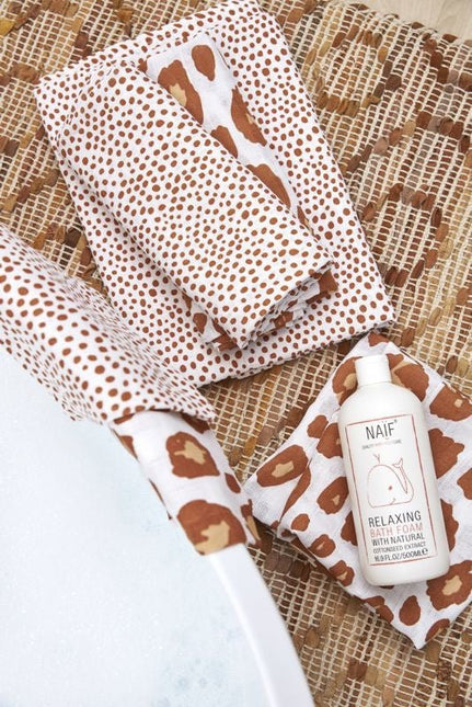 Meyco Washandje Hydrofiele Cheetah Camel 3st koop je bij Babywinkel