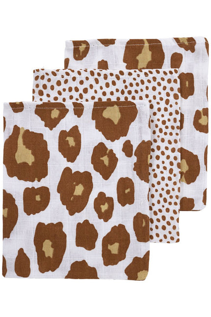Meyco Washandje Hydrofiele Cheetah Camel 3st koop je bij Babywinkel