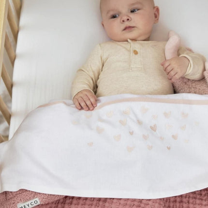 Meyco Wieglaken Hearts Soft Pink 75X100cm - Meyco - Babywinkel - 4054703146646