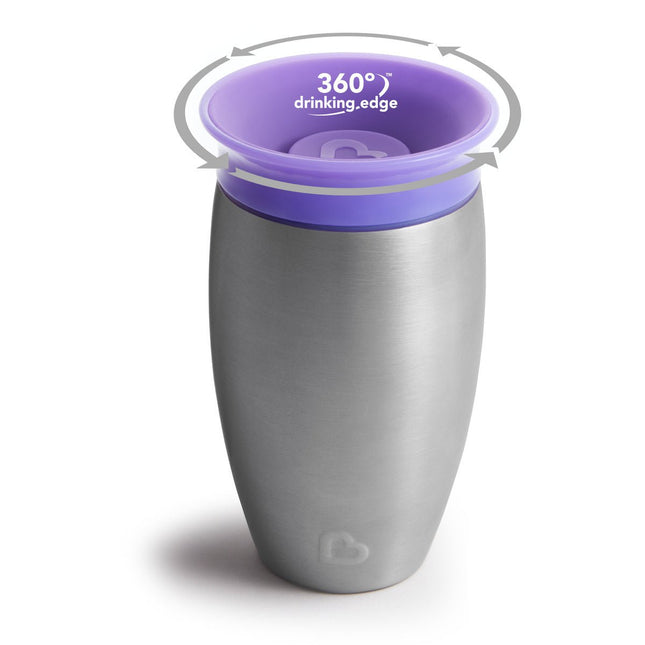 Munchkin Drinkbeker Miracle Sippy Cup Purple Roestvrij Staal - Munchkin - Babywinkel - 5019090519090