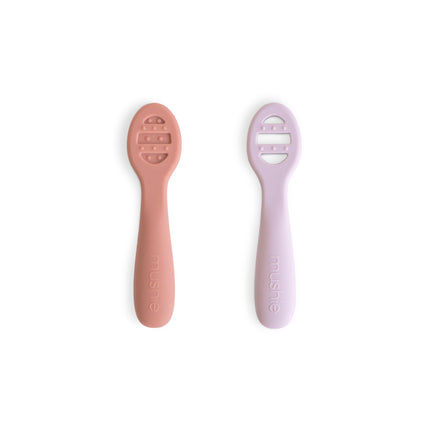 <tc>Mushie</tc> Cucchiaini per bambini - Rosa/Lilla morbido