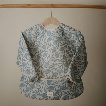 <tc>Mushie</tc> Bavaglino Blu Fiori Maniche Lunghe