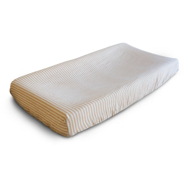 Mushie Aankleedkussenhoes Natural Stripes - Mushie - Babywinkel - 810052465685
