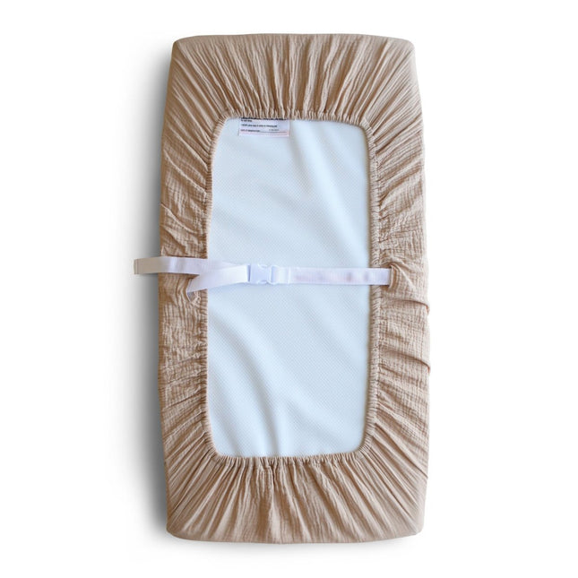 Mushie Aankleedkussenhoes Pale Taupe koop je bij Babywinkel