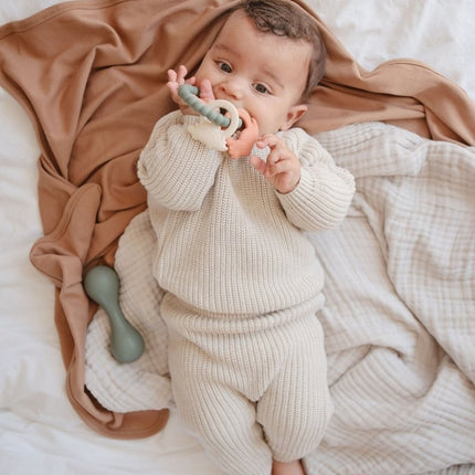 Mushie Baby Sweater Chunky Knit Beige - Mushie - Babywinkel - 810052468501