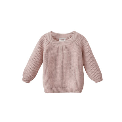Mushie Baby Sweater Chunky Knit Blush - Mushie - Babywinkel - 810052468686