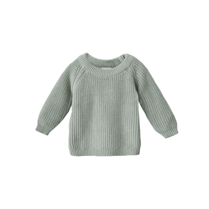 Mushie Baby Sweater Chunky Knit Light Mint - Mushie - Babywinkel - 810052468860