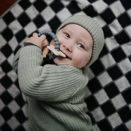 Mushie Baby Sweater Chunky Knit Light Mint - Mushie - Babywinkel - 810052468860